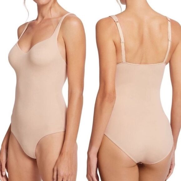 Wolford Mat de Luxe forming Strong shaping bodysuit XS C Cup in Powder NEW $230 - Picture 1 of 11